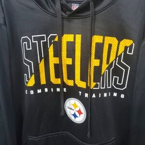 Men's Pittsburgh Steelers Black Backfield Combine Authentic Pullover Hoodie